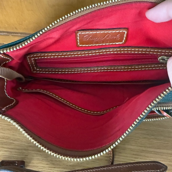 Dooney & Bourke Pebble Grain Small Tassel Crossbody – Green & Brown – $228 MSRP - Picture 7 of 9